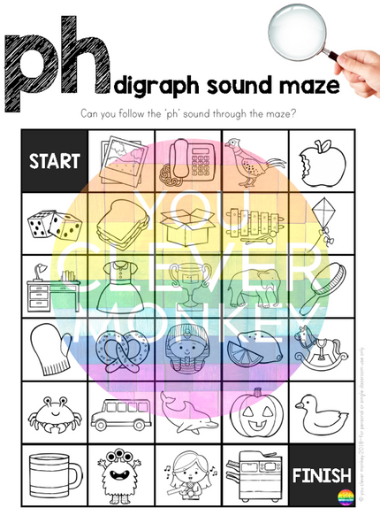 Digraph Maze Digraph Sound Mazes + I Spy Games - PH Sound - classroom HQ