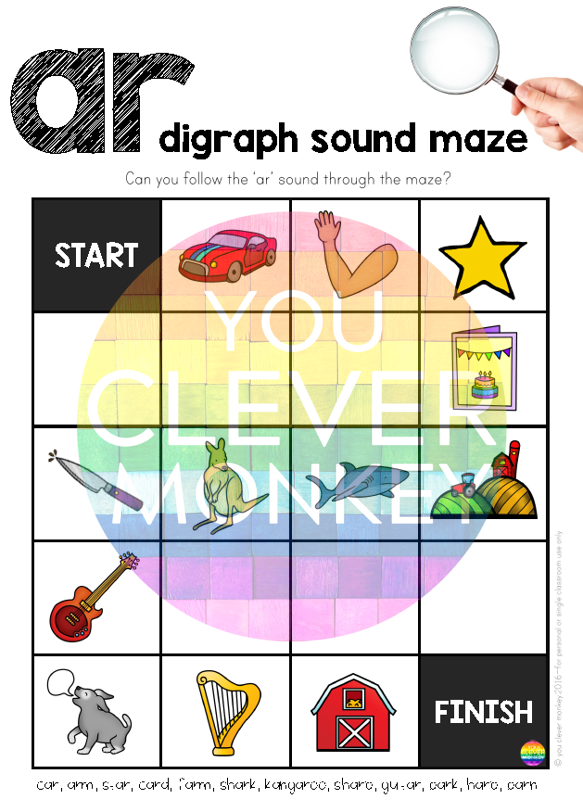 Digraph Maze Digraph Sound Mazes + I Spy Games - Bossy 'R' Sound AR ER IR OR UR BUNDLE
