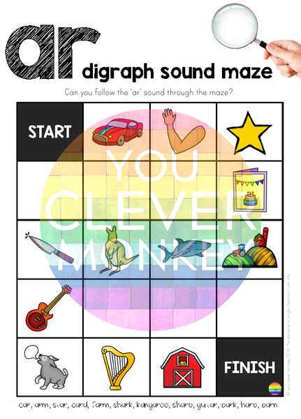 Digraph Sound Mazes + I Spy Games - Bossy 'R' Sound AR ER IR OR UR BUNDLE