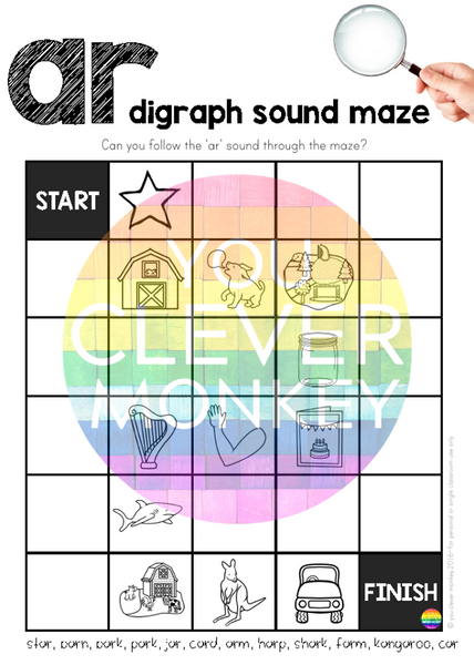 Digraph Sound Mazes + I Spy Games - Bossy 'R' Sound AR