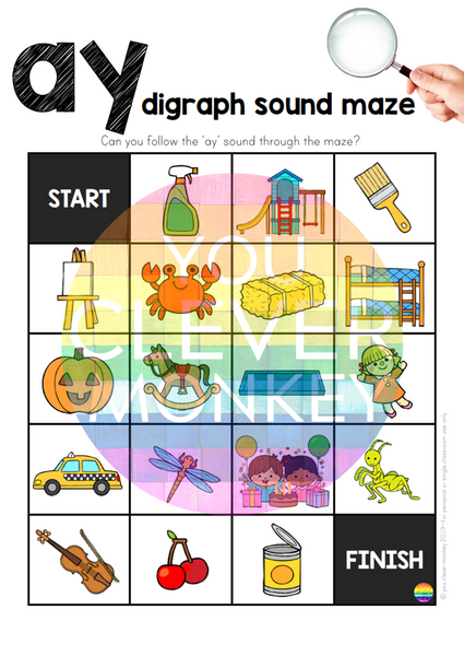 Sound Mazes + I Spy Games - AY Vowel Digraph