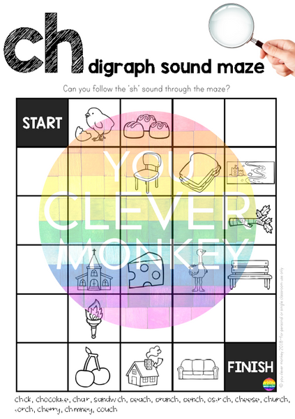 Digraph Sound Mazes + I Spy Games - CH Sound