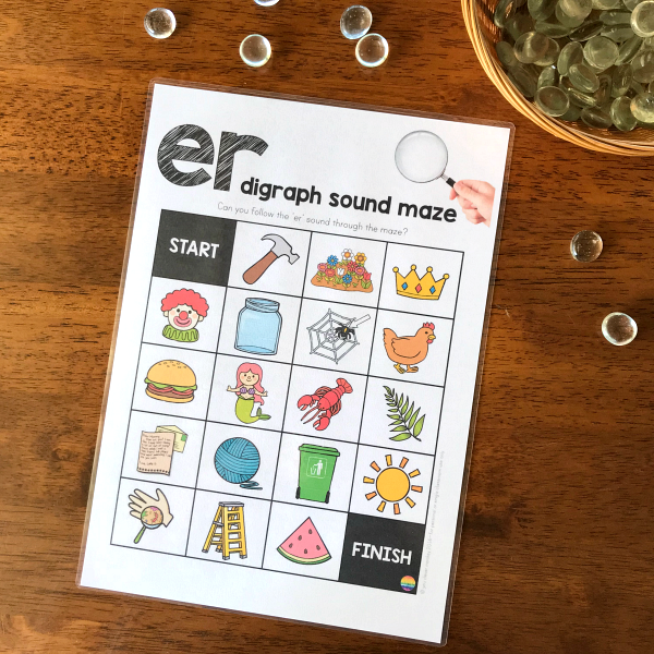 Digraph Maze Digraph Sound Mazes + I Spy Games - Bossy 'R' Sound ER - classroom HQ