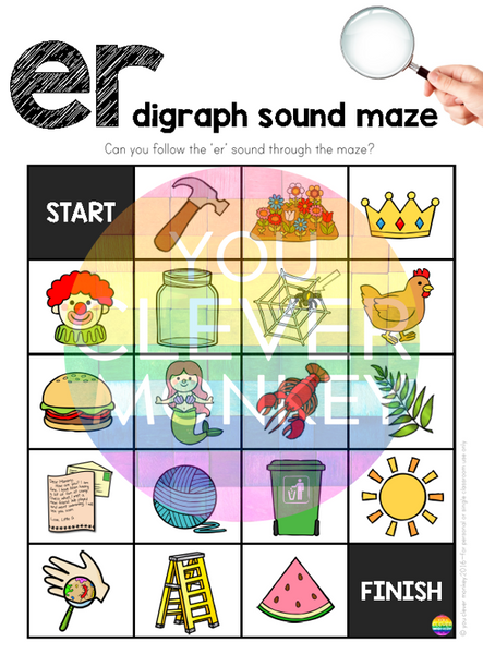 Digraph Sound Mazes + I Spy Games - Bossy 'R' Sound AR ER IR OR UR BUNDLE