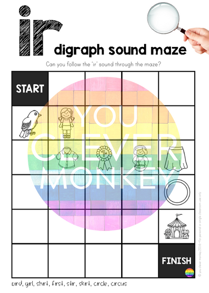 Digraph Sound Mazes + I Spy Games - Bossy 'R' Sound IR
