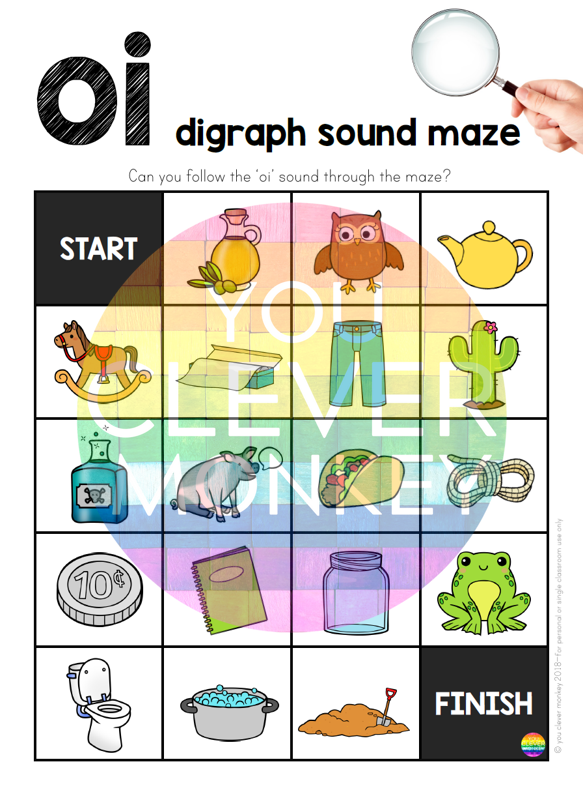 Digraph Maze Digraph Sound Mazes + I Spy Games - OI Sound - classroom HQ