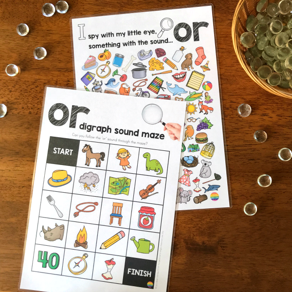 Digraph Maze Digraph Sound Mazes + I Spy Games - Bossy 'R' Sound OR