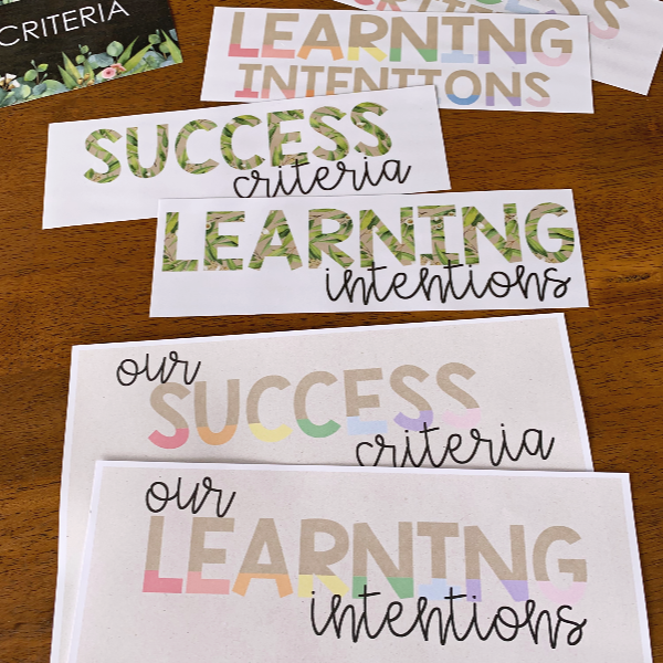 GUM LEAF Editable Learning Intention + Success Criteria Pack