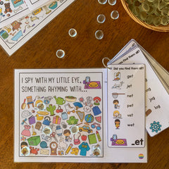 Rhyming Word Family I Spy Mats - ED/EN/ET | Phonological Awareness Skill Builder
