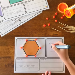 2D Shape Playdough Make It Count It Write It Mats