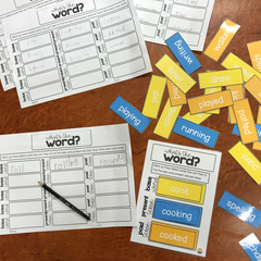 Verbs - Present + Past Tense Word Work Task