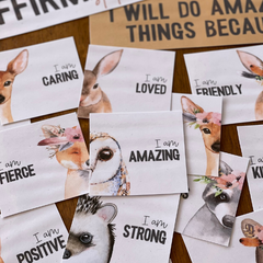 Woodland Affirmation Station | Editable Forest Theme SEL Display & Calm Corner Decor | INTO THE WOODS