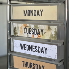 Editable Woodland Trolley & Rolling Cart Labels | Editable Forest Theme Classroom Organisation | INTO THE WOODS