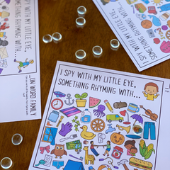 Rhyming Word Family I Spy Mats - UG/UM/UN | Phonological Awareness Skill Builder