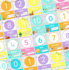 LLAMA LOVE Number Posters 0-20