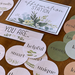 BOTANICA Affirmation Station Kit | Neutral Botanical Classroom Decor
