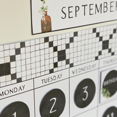 BOTANICA Classroom Calendar Display & Weather Chart | Neutral Botanical