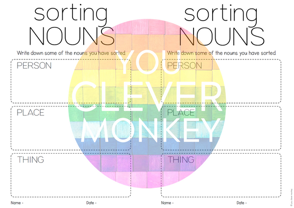 Noun Sorting - Person, Place or Thing BUNDLE