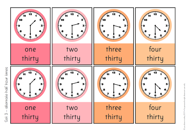 Pick A Partner - Telling Time Cards