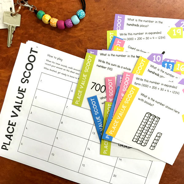 Place Value Scoot Game - Hundreds, Tens + Ones
