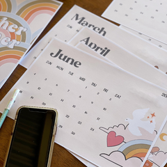 RETRO REWIND Simple Month to a Page Calendar | Retro Classroom Decor