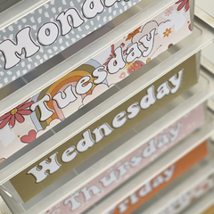 RETRO REWIND Teacher Trolley 10-Drawer Labels | Retro Classroom Decor