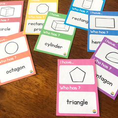 2D Shape + 3D Object I Have, Who Has Loop Card Game