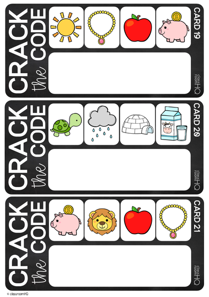 CCVC Word Crack The Code Cards