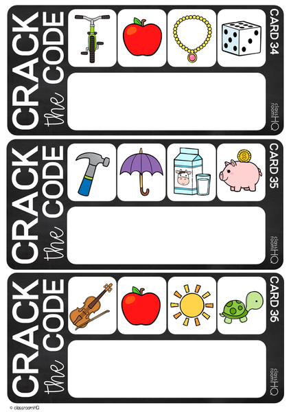 CVCC Word Crack The Code Cards