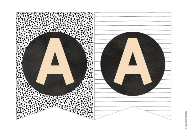 B+W NEUTRALS Classroom Bunting Pack | you clever monkey