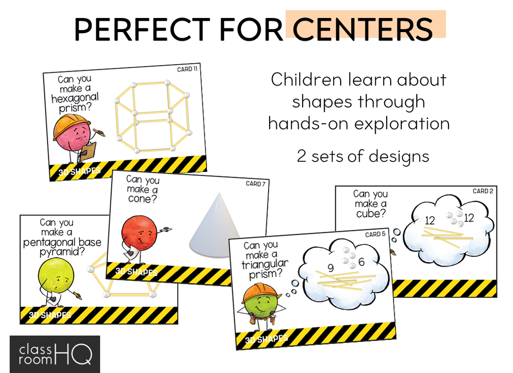 3D Shape STEM Challenge Cards - classroom HQ
