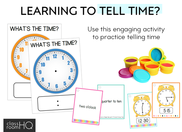 Telling Time Activity - Hour, Half Hour, Quarter Past + Quarter To Time