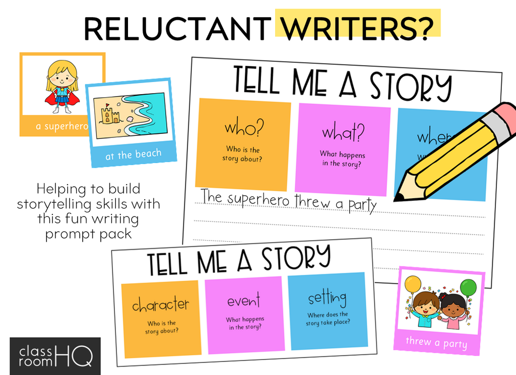 Tell Me A Story Narrative Writing Prompts + Worksheets - Default Title ...
