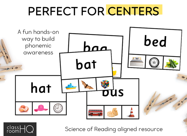 CVC Word Family Clip Cards | Science of Reading aligned
