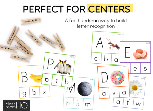 Upper and Lower Case Letter Match Activity Cards