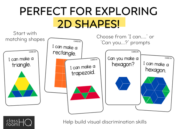 2D Shape Pattern Block STEM Challenge Cards - classroom HQ