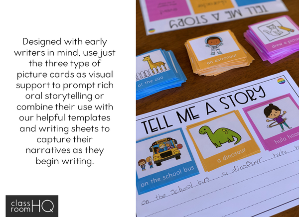 Tell Me A Story Narrative Writing Prompts + Worksheets