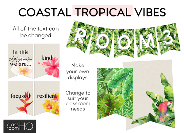 TROPICAL COAST Classroom Bunting Pack