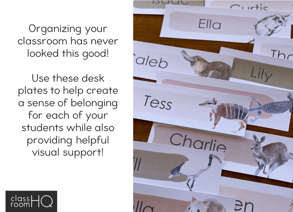 MODERN AUSSIE Editable Student Desk Plates | classroomHQ