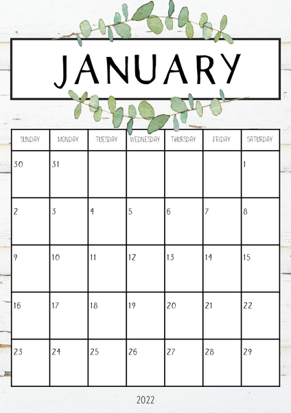 MODERN FARMHOUSE Simple Calendar