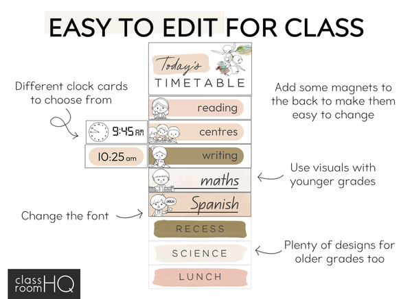 Modren Timetable MODERN AUSSIE Classroom Timetable Pack - classroom HQ