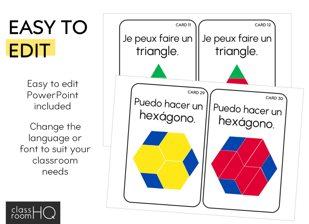 2D Shape Pattern Block STEM Challenge Cards - classroom HQ