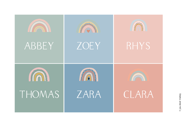 BOHO RAINBOW Classroom Labels + Signs Pack