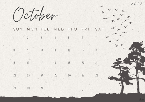 Woodland Forest INTO THE WOODS Simple Calendar
