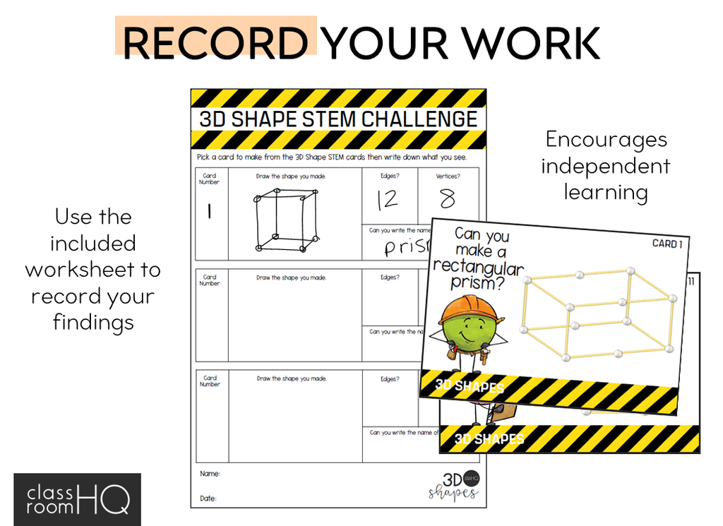 3D Shape STEM Challenge Cards - classroom HQ