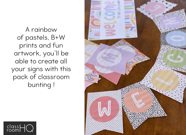 OVER THE RAINBOW Classroom Bunting Pack