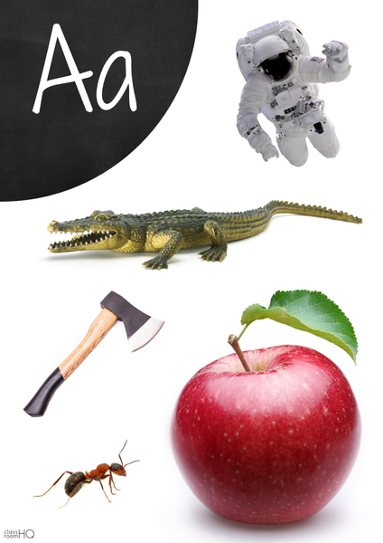 Letter A Alphabet Wall Posters with Non Fiction Photos | classroomHQ