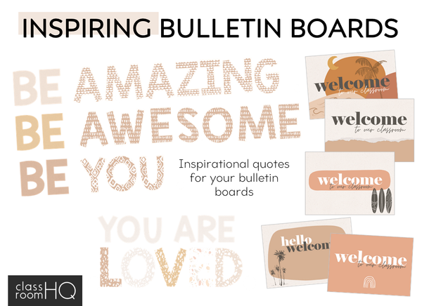 BOHO SUMMER Classroom Door + Bulletin Board Display Pack