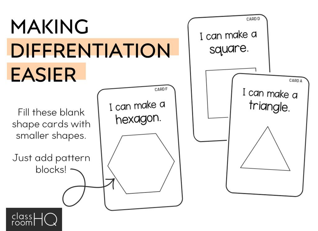 2D Shape Pattern Block STEM Challenge Cards - classroom HQ