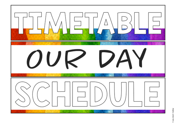 WATERCOLOUR PAINT Classroom Timetable Pack | you clever monkey